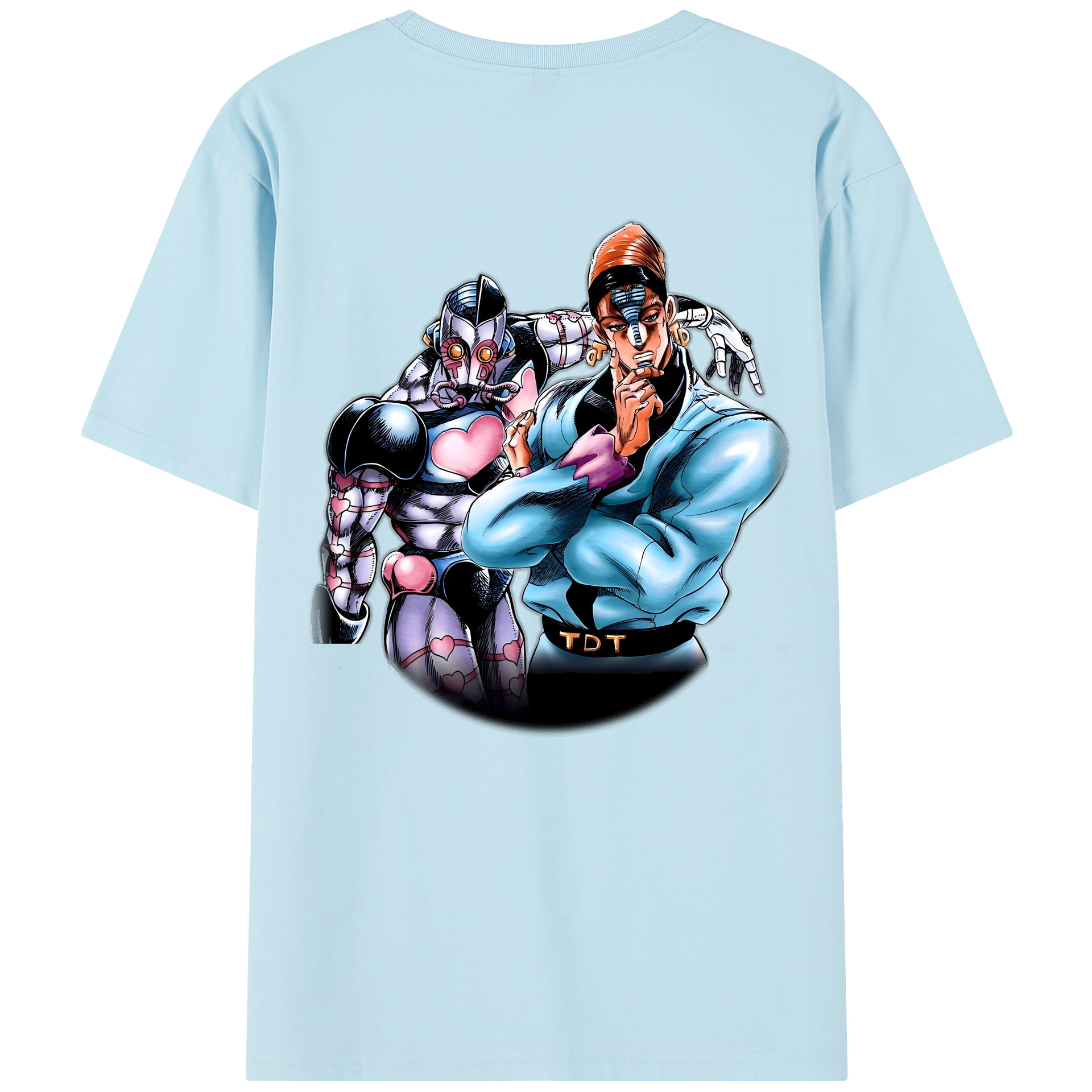 （画像用） ジョジョの奇妙な冒険 ひがしかた じょうすけ JoJo's Bizarre Adventure Higashikata Josuke 綿100％半袖Tシャツ（背面プリント）